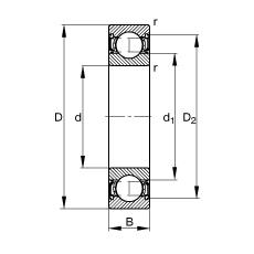 S 62307-2RSR,  DIN 625-1 ˜ʵҪߴ, ɂȴܷ