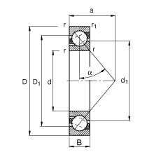 ǽ|S 71809-B-TVH,  DIN 628-1 ˜ʵҪߴ磬|  = 40