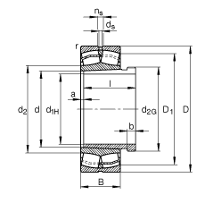 {ĝLS 22324-E1-K-T41A + AHX2324G,  DIN 635-2 ˜ʵҪߴ, F׺ж